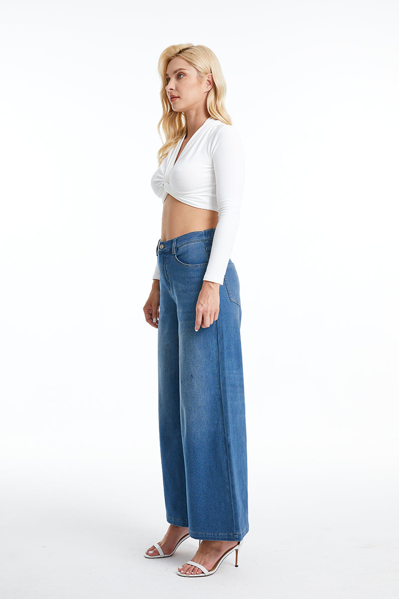 HIGH RISE WIDE LEG JEANS BYW8114