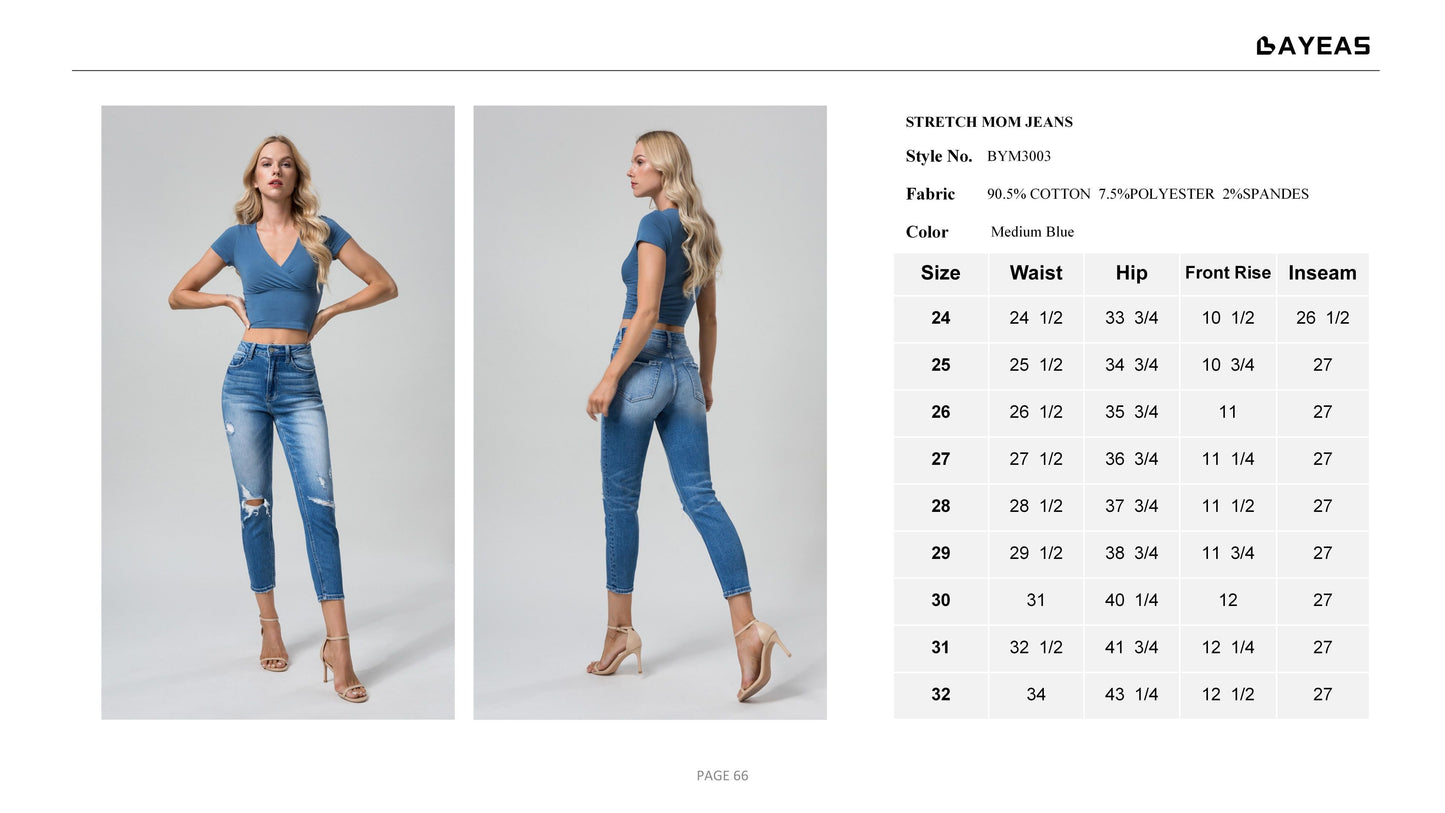 HIGH RISE MOM JEANS BYM3003