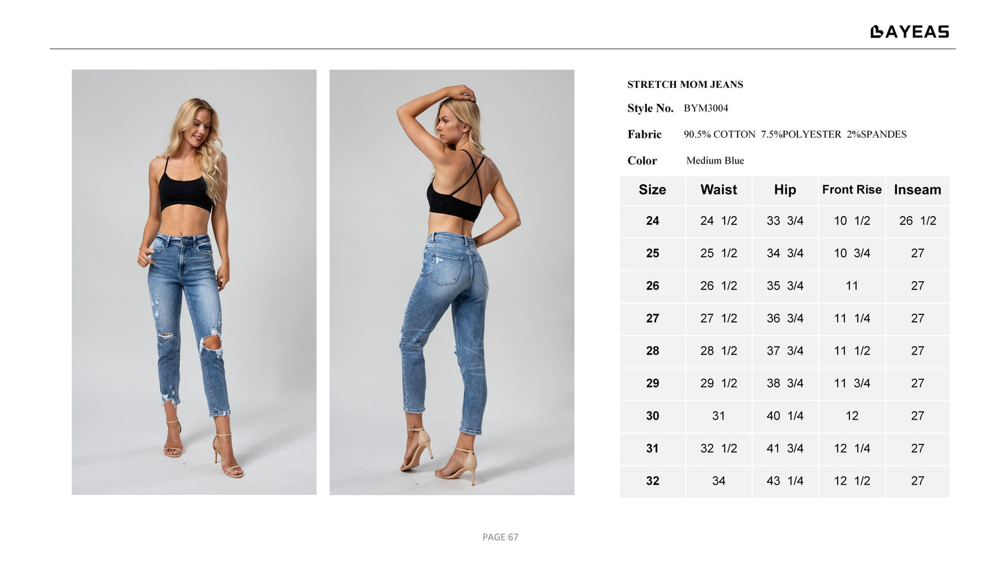 HIGH RISE MOM JEANS BYM3004