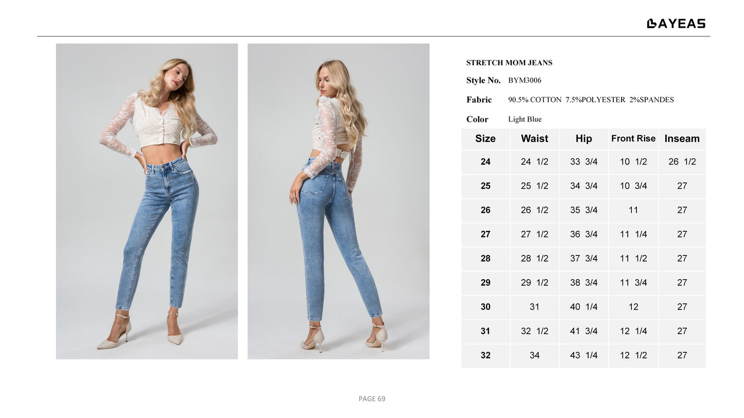 HIGH RISE MOM JEANS BYM3006