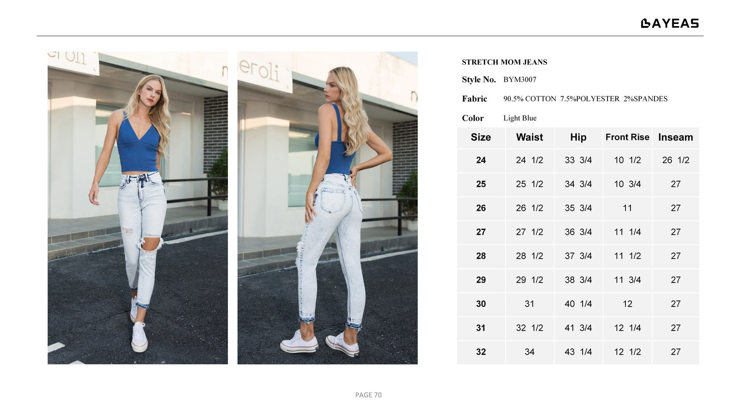 HIGH RISE MOM JEANS BYM3007