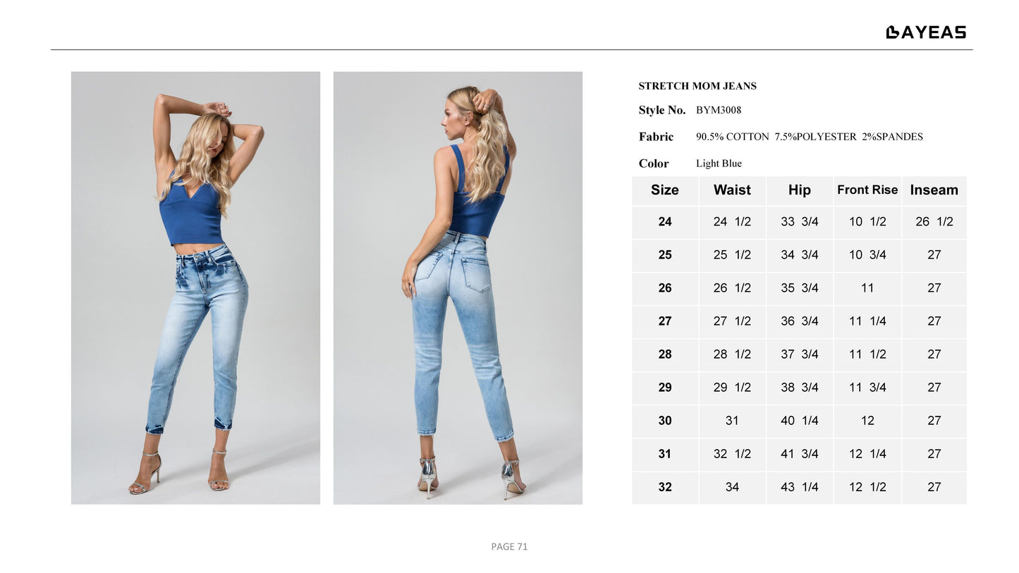 HIGH RISE MOM JEANS BYM3008