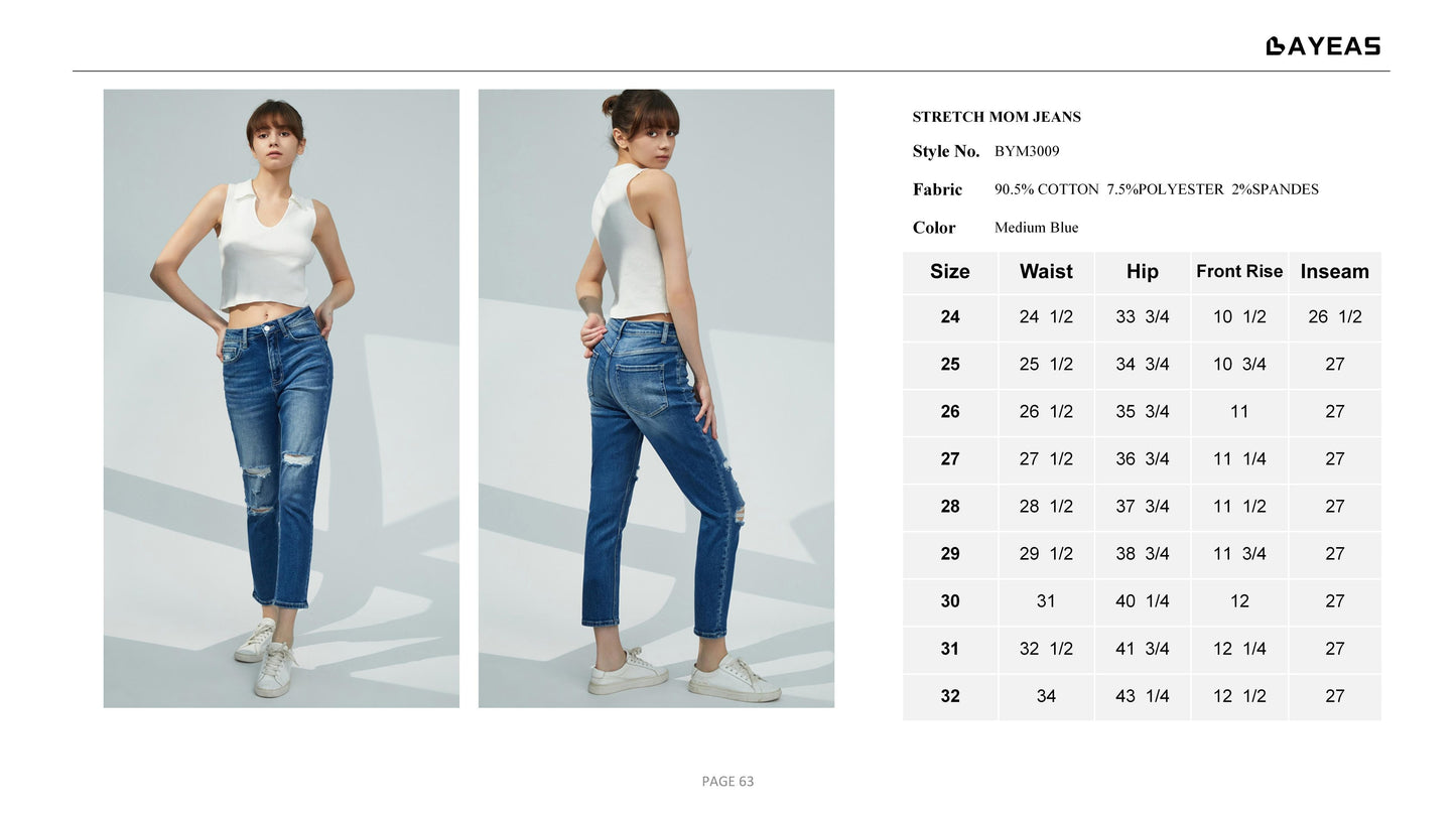 HIGH RISE MOM JEANS BYM3009