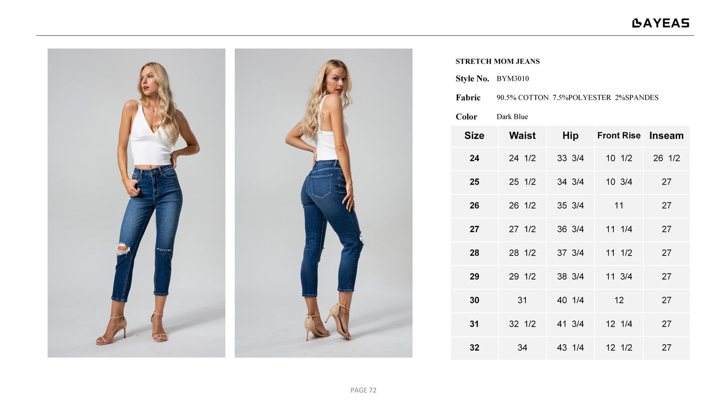HIGH RISE MOM JEANS BYM3010