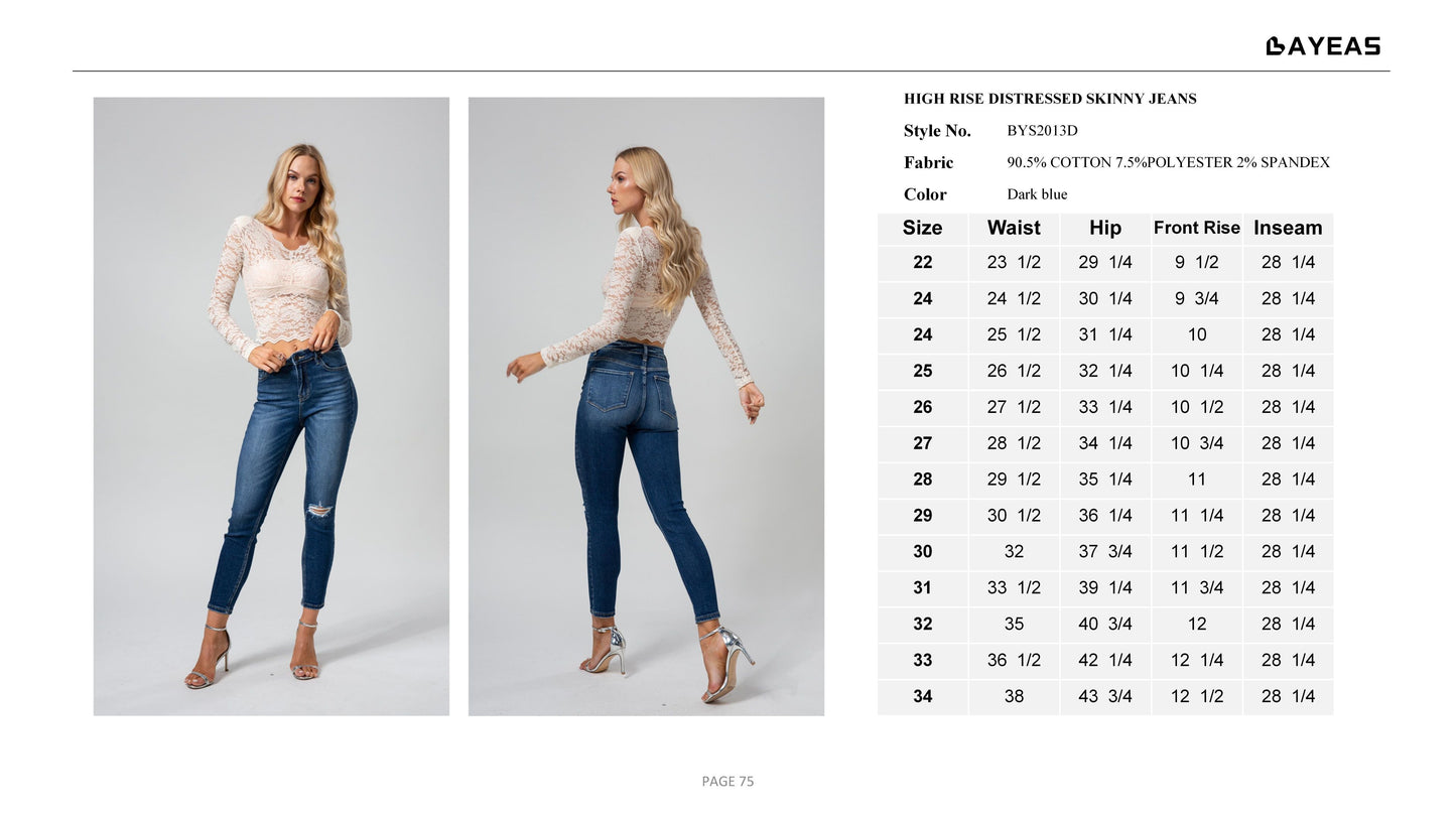 HIGH RISE SKINNY JEANS BYS2013D