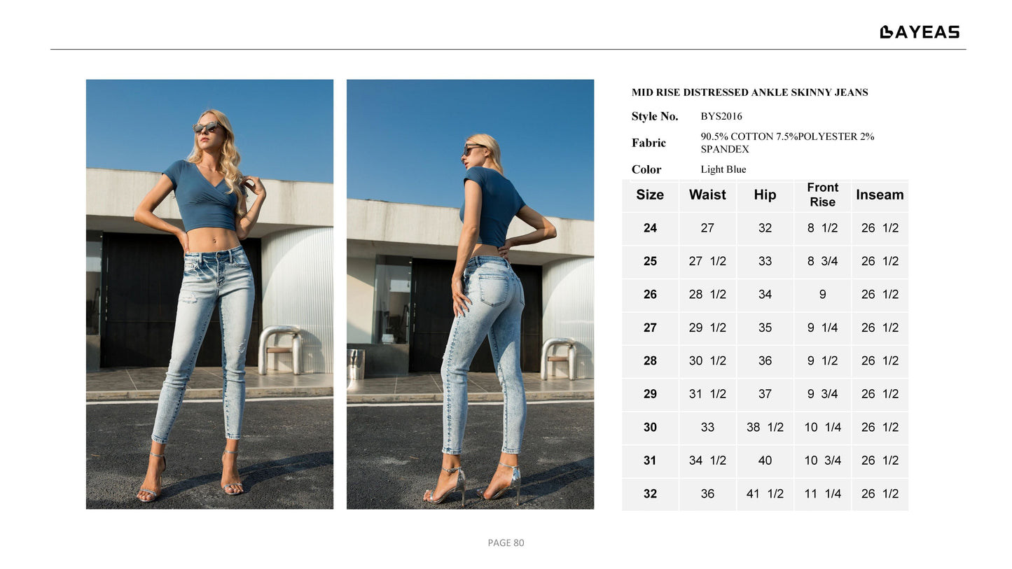 MID RISE SKINNY JEANS BYS2016