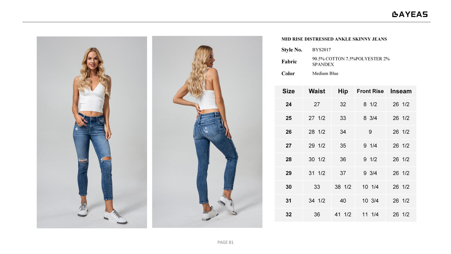 MID RISE SKINNY JEANS BYS2017