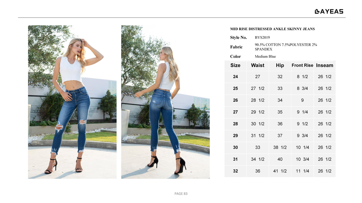 MID RISE SKINNY JEANS BYS2019
