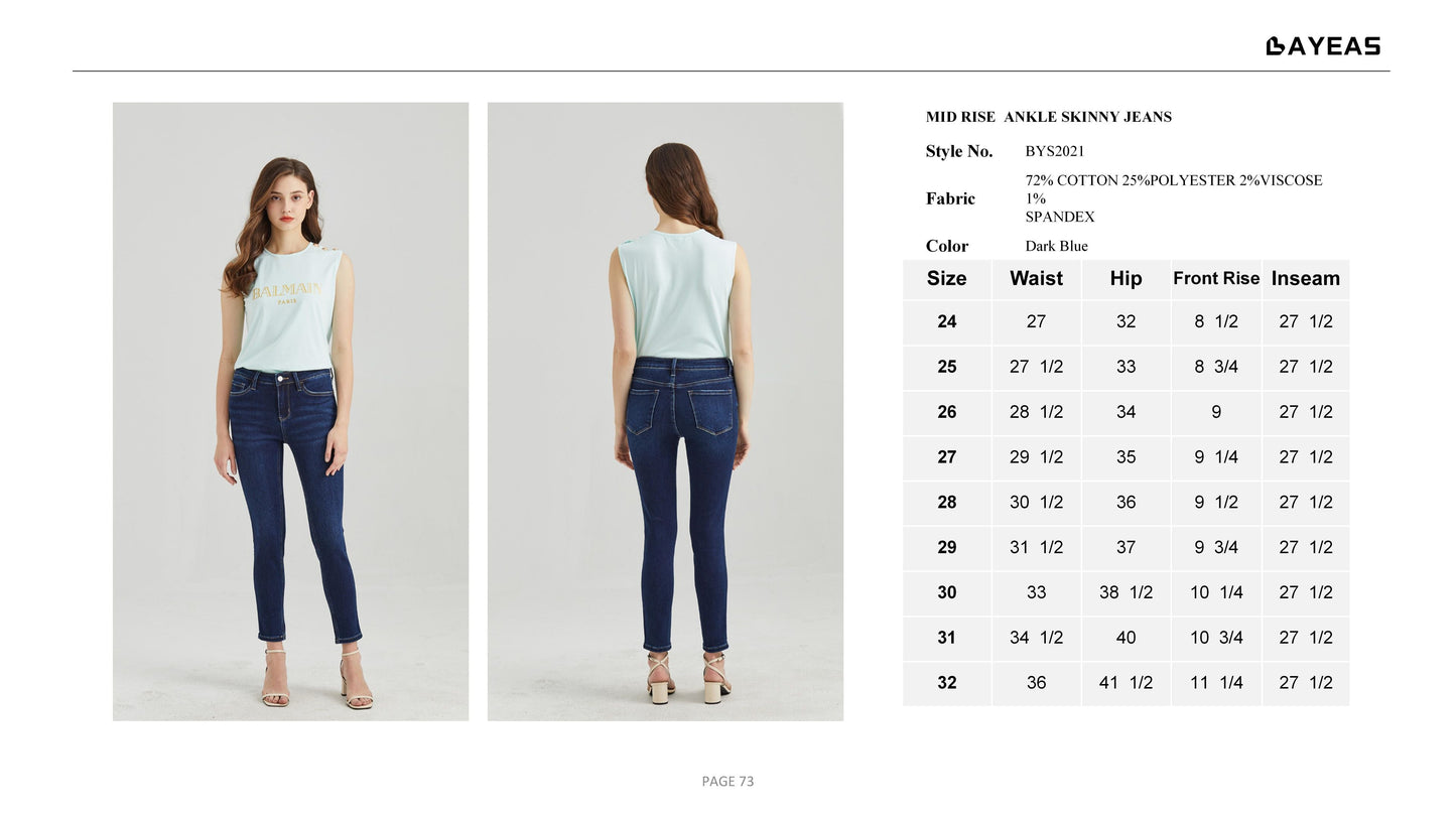 MID RISE SKINNY JEANS BYS2021