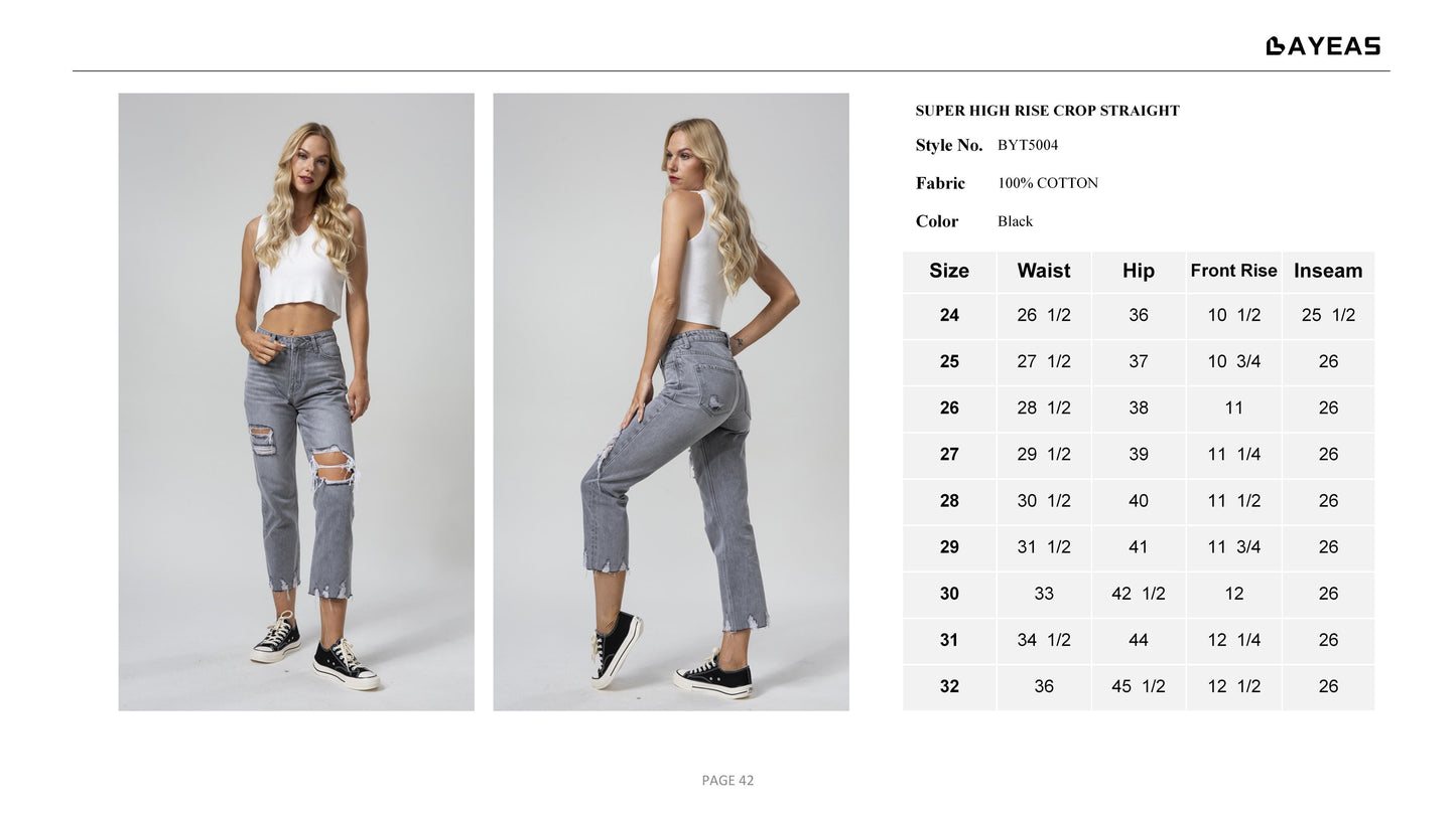 HIGH RISE STRAIGHT LEG JEANS BYT5004