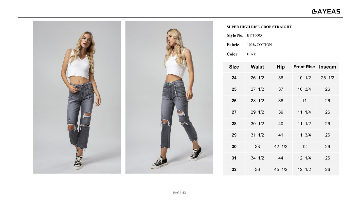 MID RISE STRAIGHT LEG JEANS BYT5005