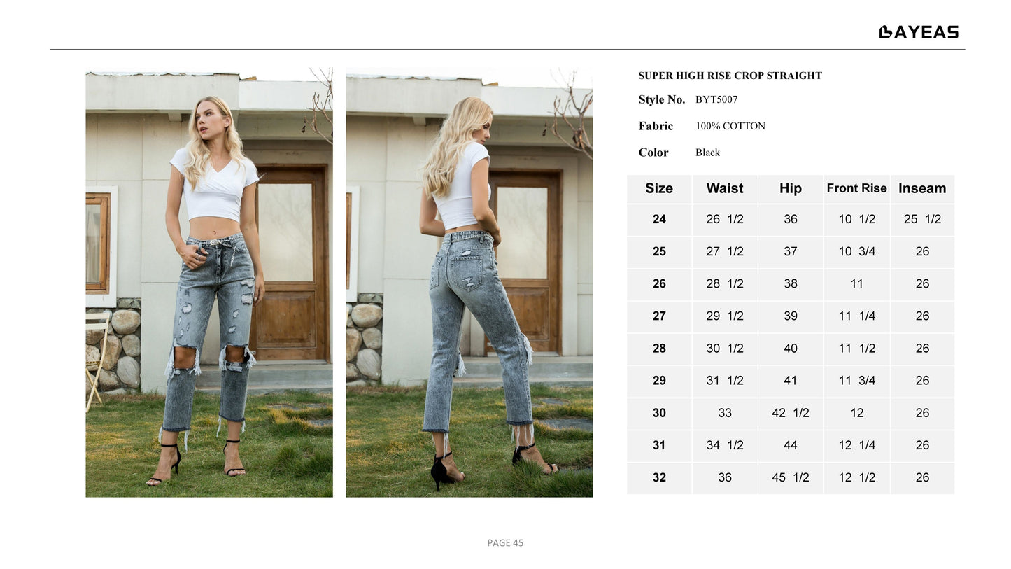 HIGH RISE STRAIGHT LEG JEANS BYT5007