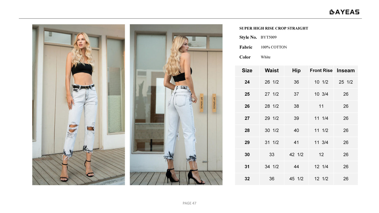 HIGH RISE STRAIGHT LEG JEANS BYT5009