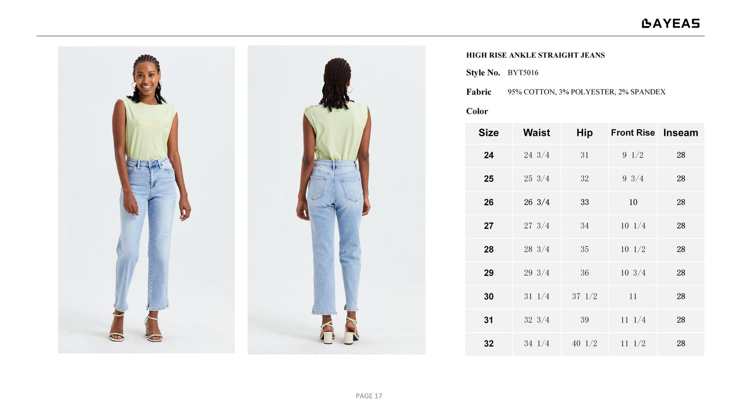 HIGH RISE STRAIGHT LEG JEANS BYT5016