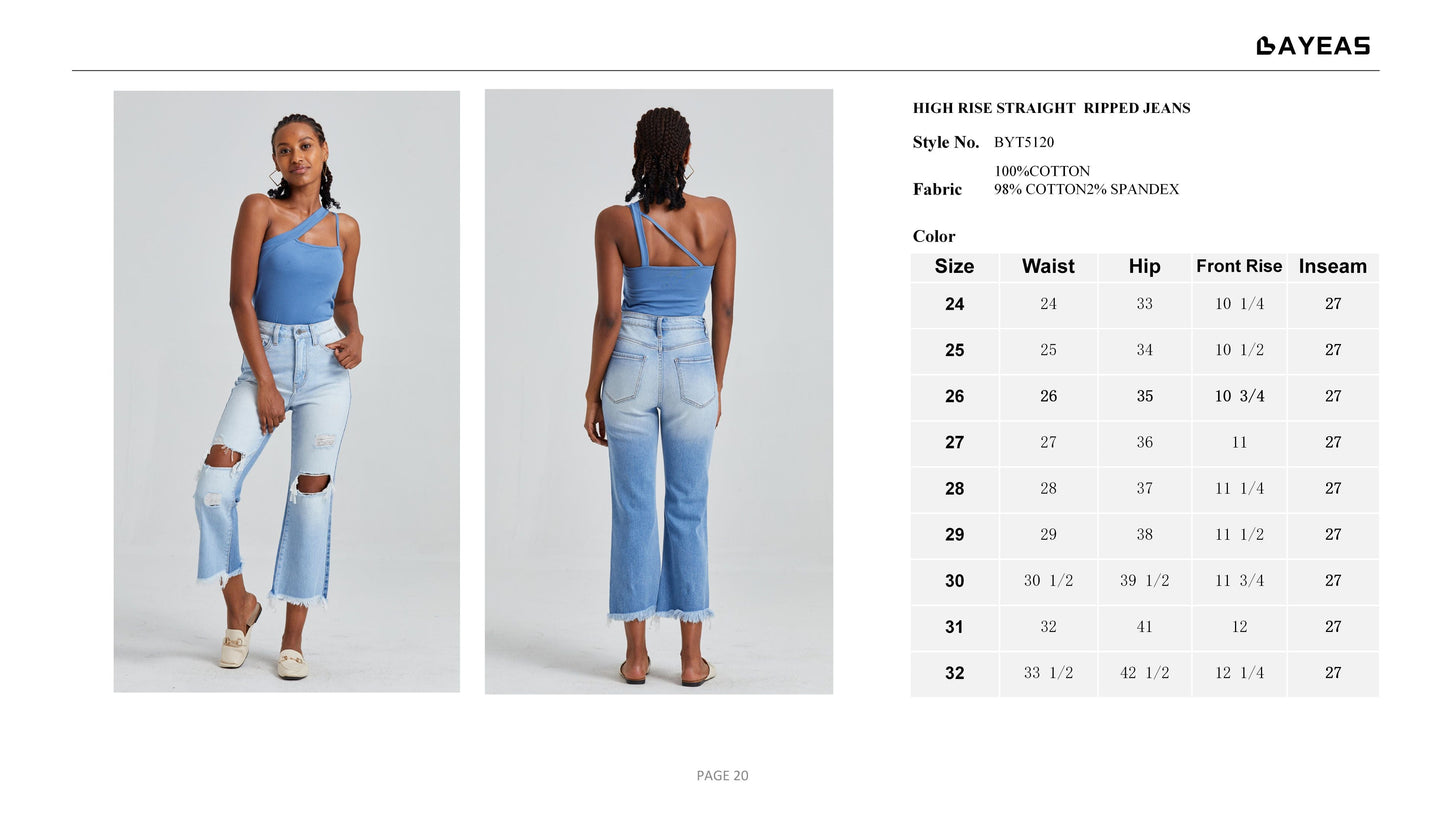 HIGH RISE STRAIGHT LEG JEANS BYT5120