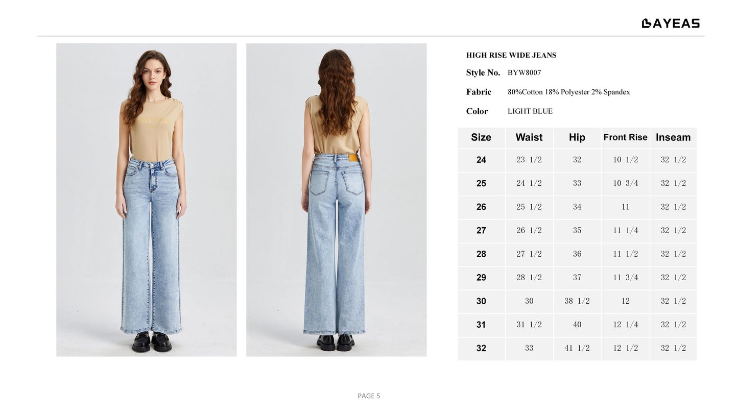 HIGH RISE WIDE LEG JEANS BYW8007