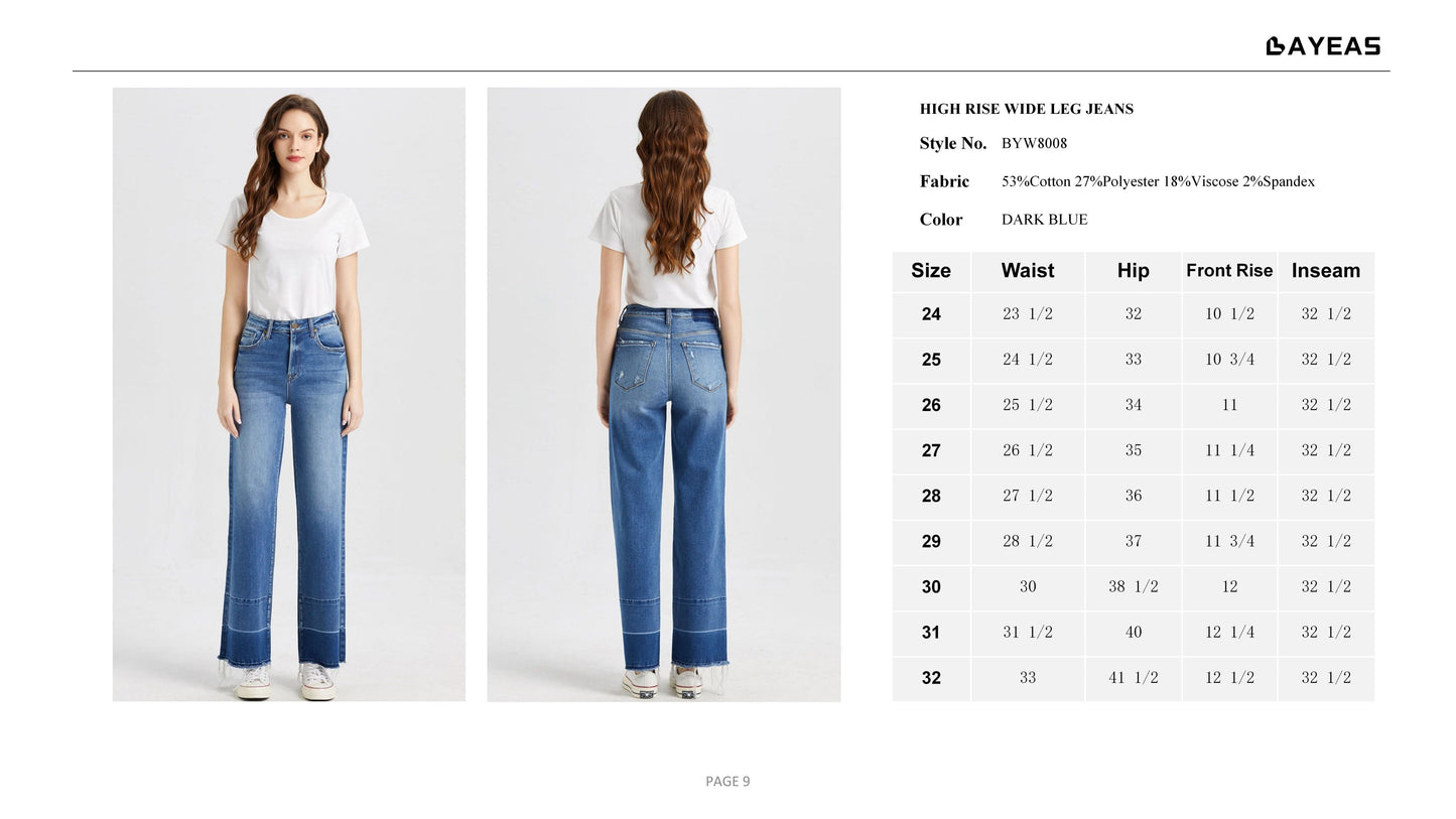 HIGH RISE WIDE LEG JEANS BYW8008