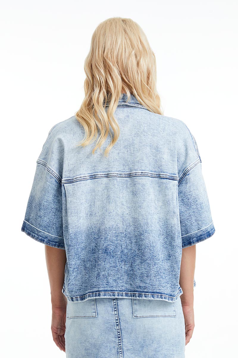 PUFFY SLEEVE DENIM JACKET BYJ9023 MB