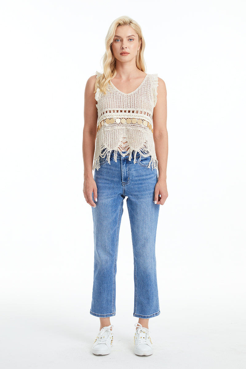 HIGH RISE STRAIGHT LEG JEANS BYT5145 MB