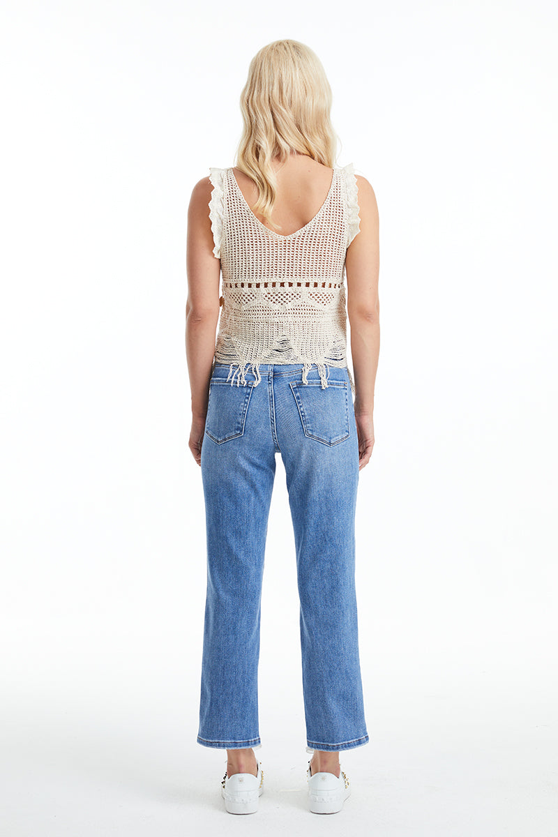 HIGH RISE STRAIGHT LEG JEANS BYT5145 MB