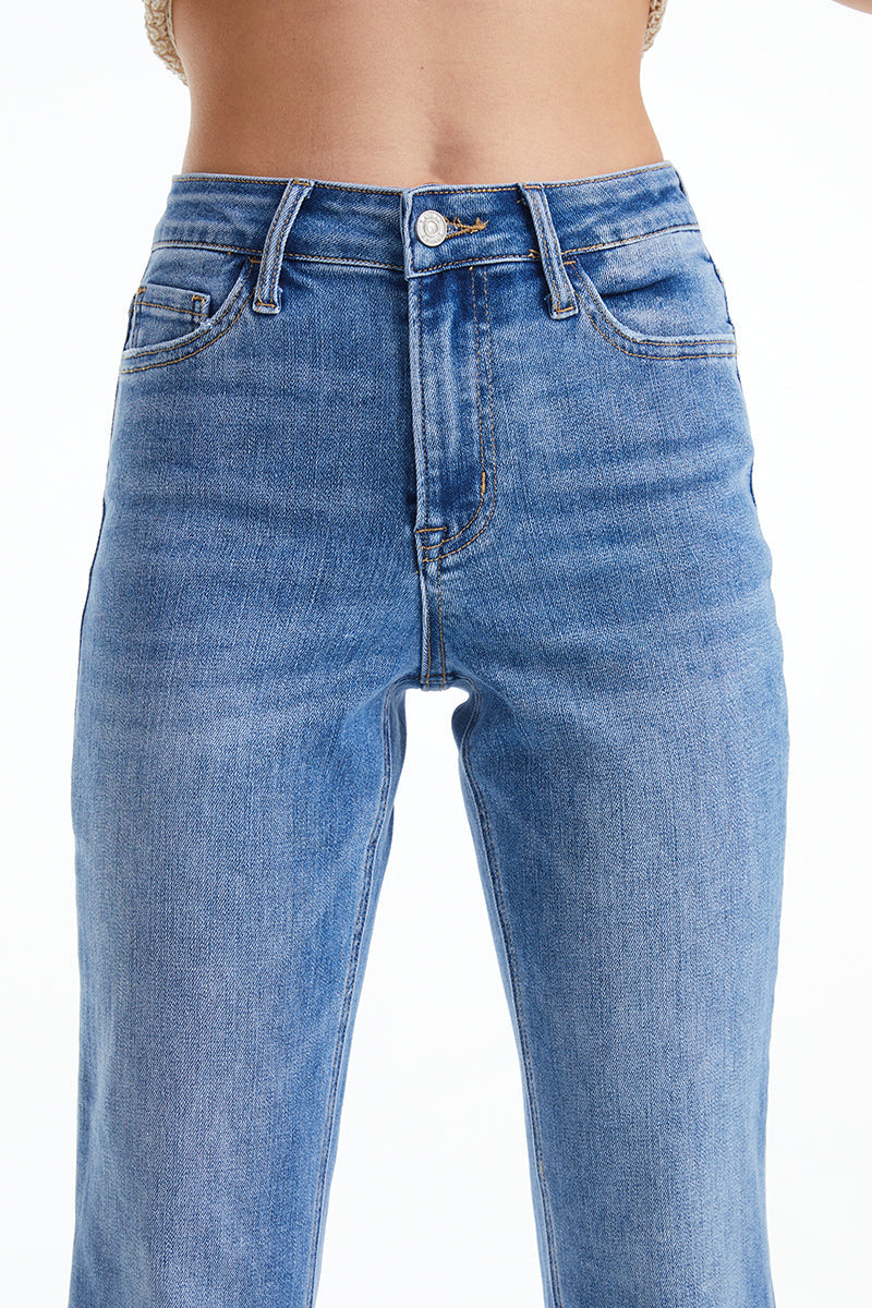 HIGH RISE STRAIGHT LEG JEANS BYT5145 MB