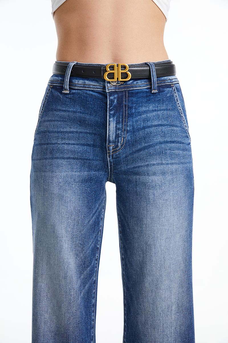 HIGH RISE STRAIGHT LEG JEANS BYT5145 DB