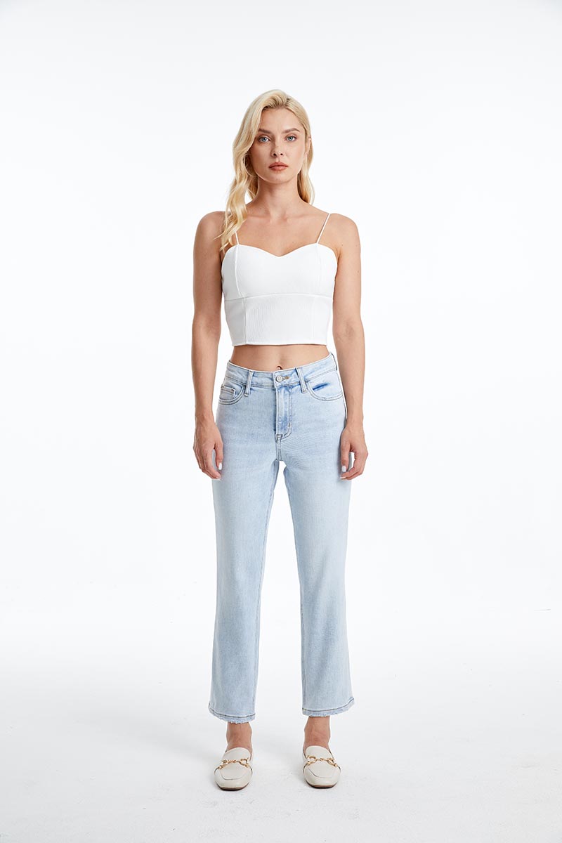 HIGH RISE STRAIGHT LEG JEANS BYT5145 LB