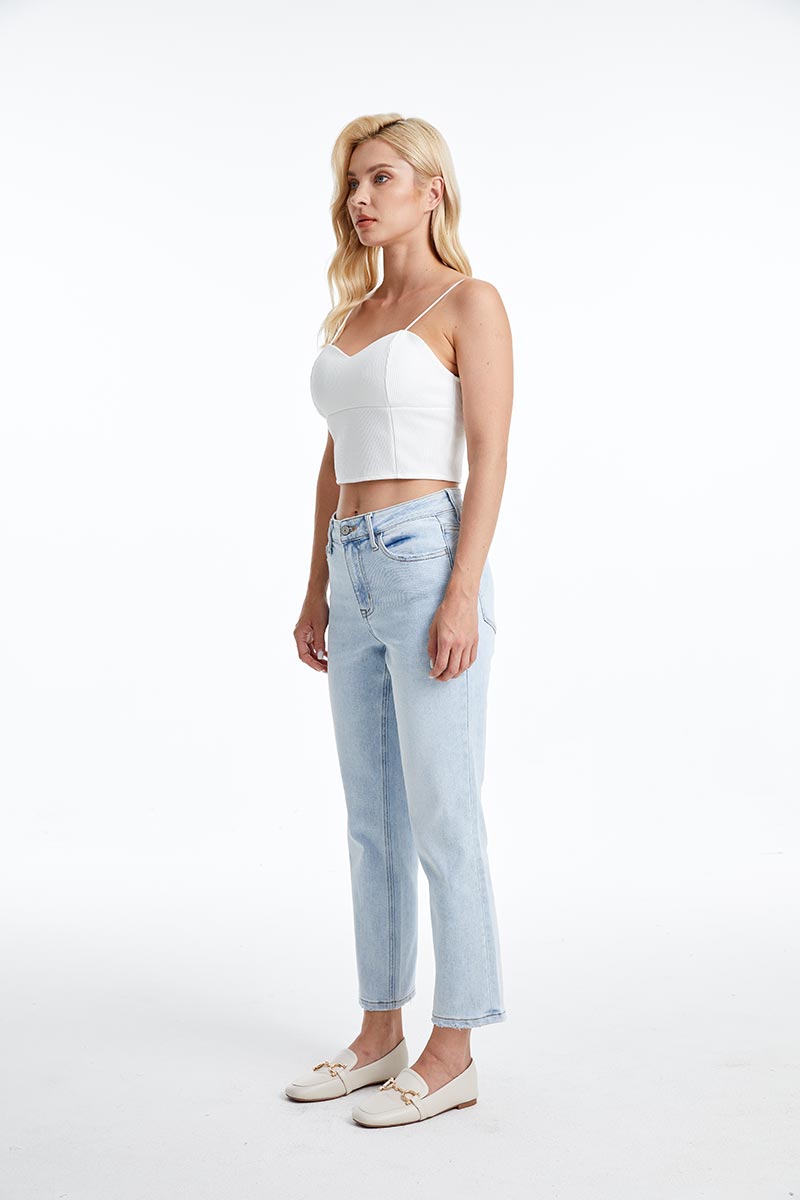 HIGH RISE STRAIGHT LEG JEANS BYT5145 LB