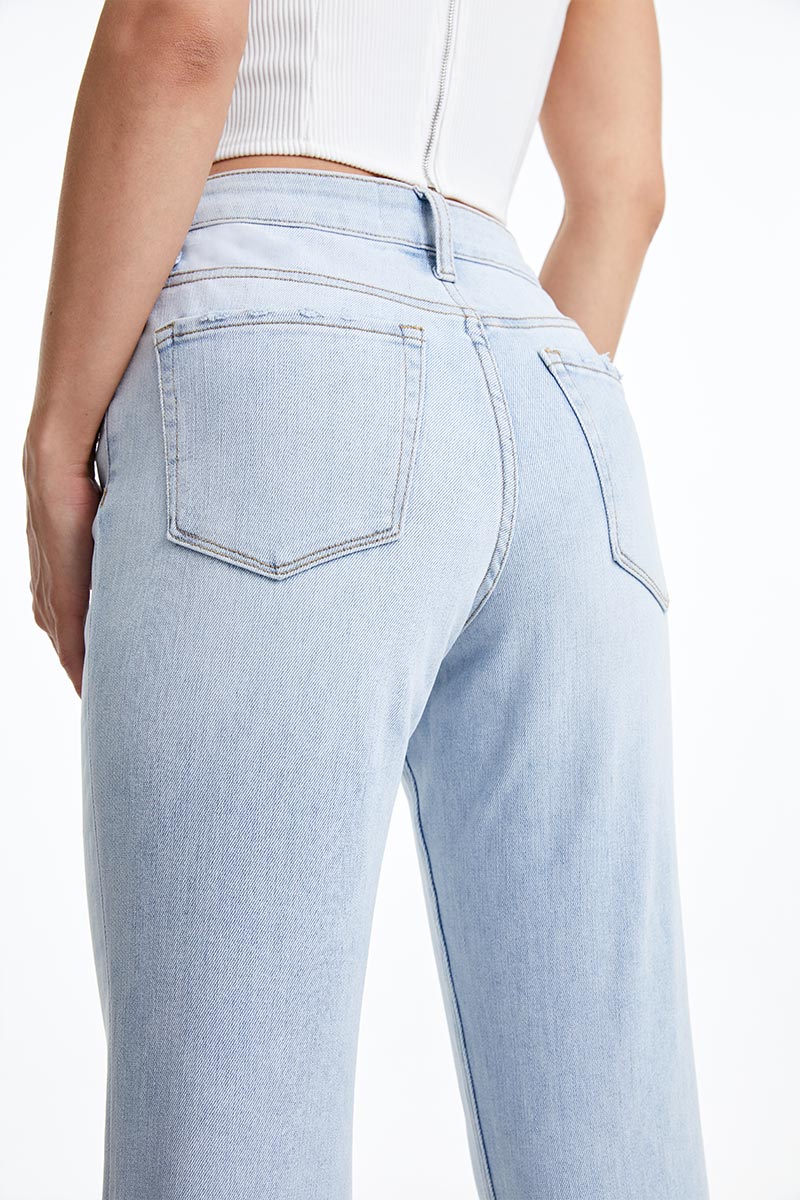HIGH RISE STRAIGHT LEG JEANS BYT5145 LB