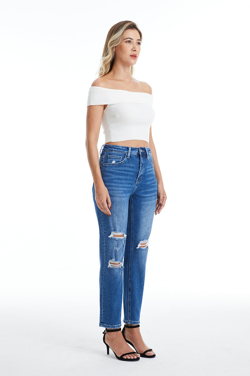 HIGH RISE MOM JEANS BYM3009