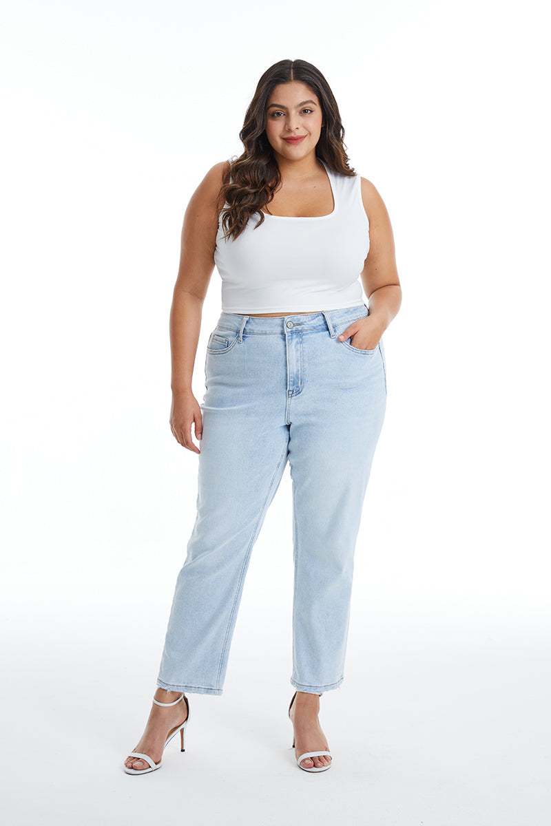 HIGH RISE STRAIGHT LEG JEANS BYT5145-P LB