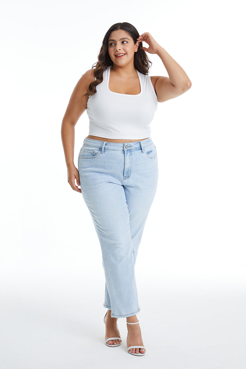 HIGH RISE STRAIGHT LEG JEANS BYT5145-P LB