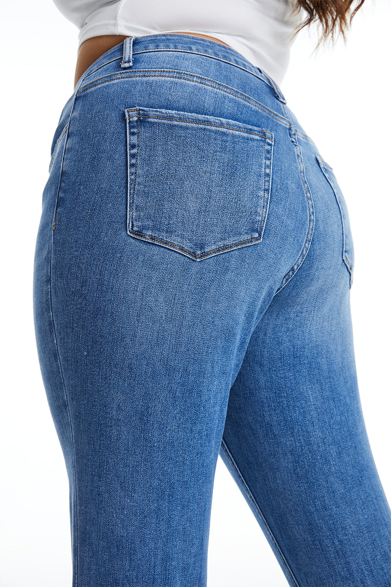 HIGH RISE STRAIGHT LEG JEANS BYT5145-P MB