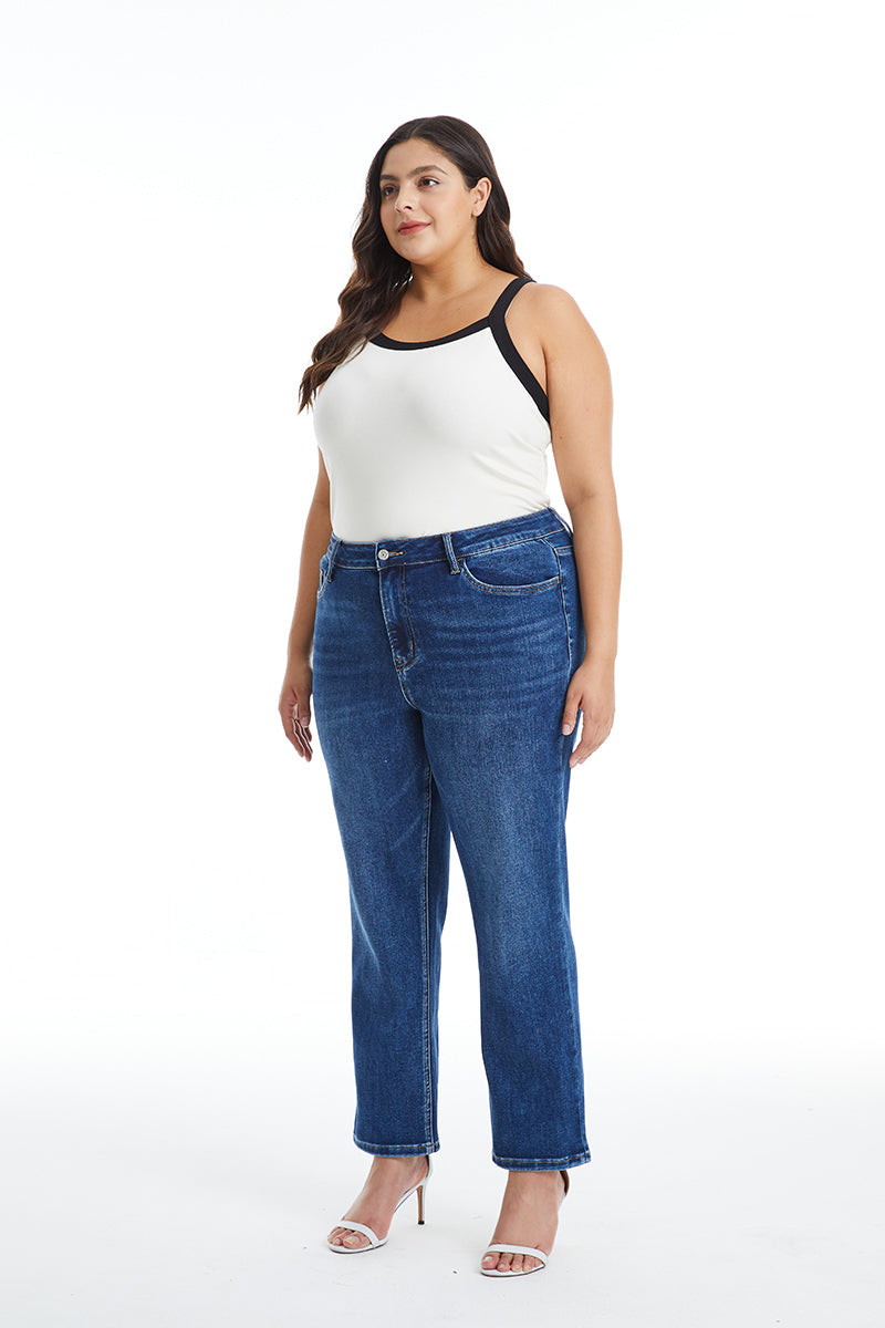 HIGH RISE STRAIGHT LEG JEANS BYT5145-P DB