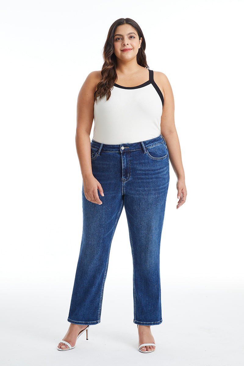 HIGH RISE STRAIGHT LEG JEANS BYT5145-P DB