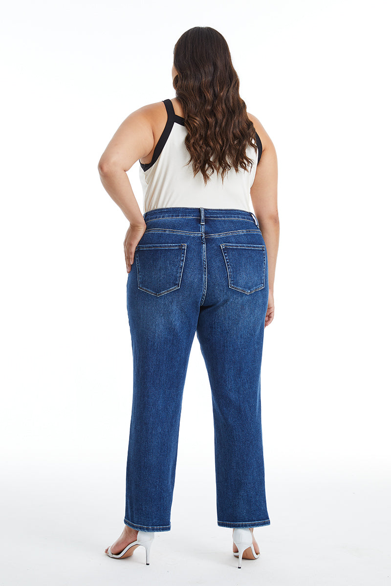 HIGH RISE STRAIGHT LEG JEANS BYT5145-P DB