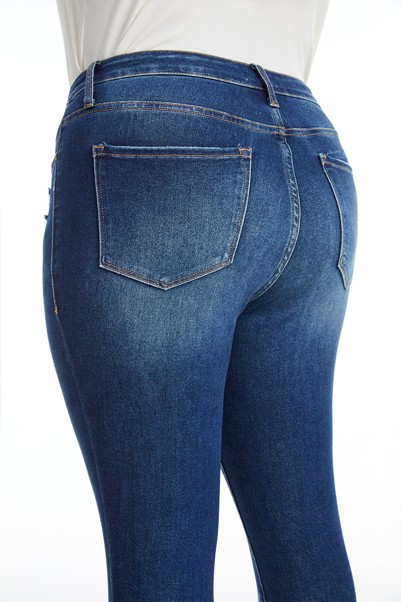 HIGH RISE BUTTON FLY SKINNY JEANS BYS2022-P