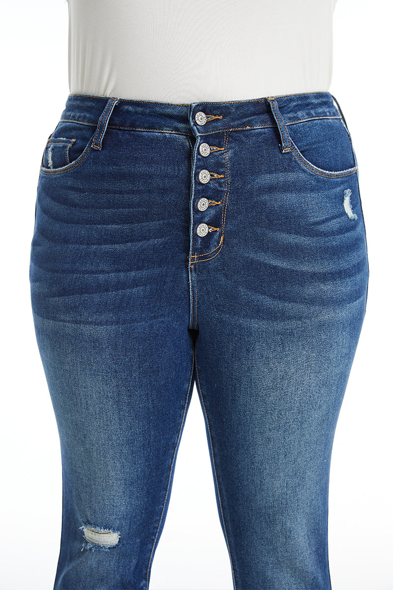 HIGH RISE BUTTON FLY SKINNY JEANS BYS2022-P