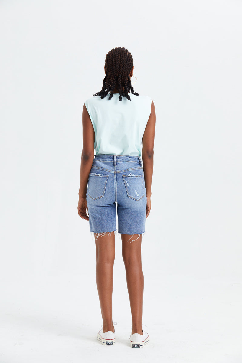 MID RISE DENIM SHORTS BYH6013