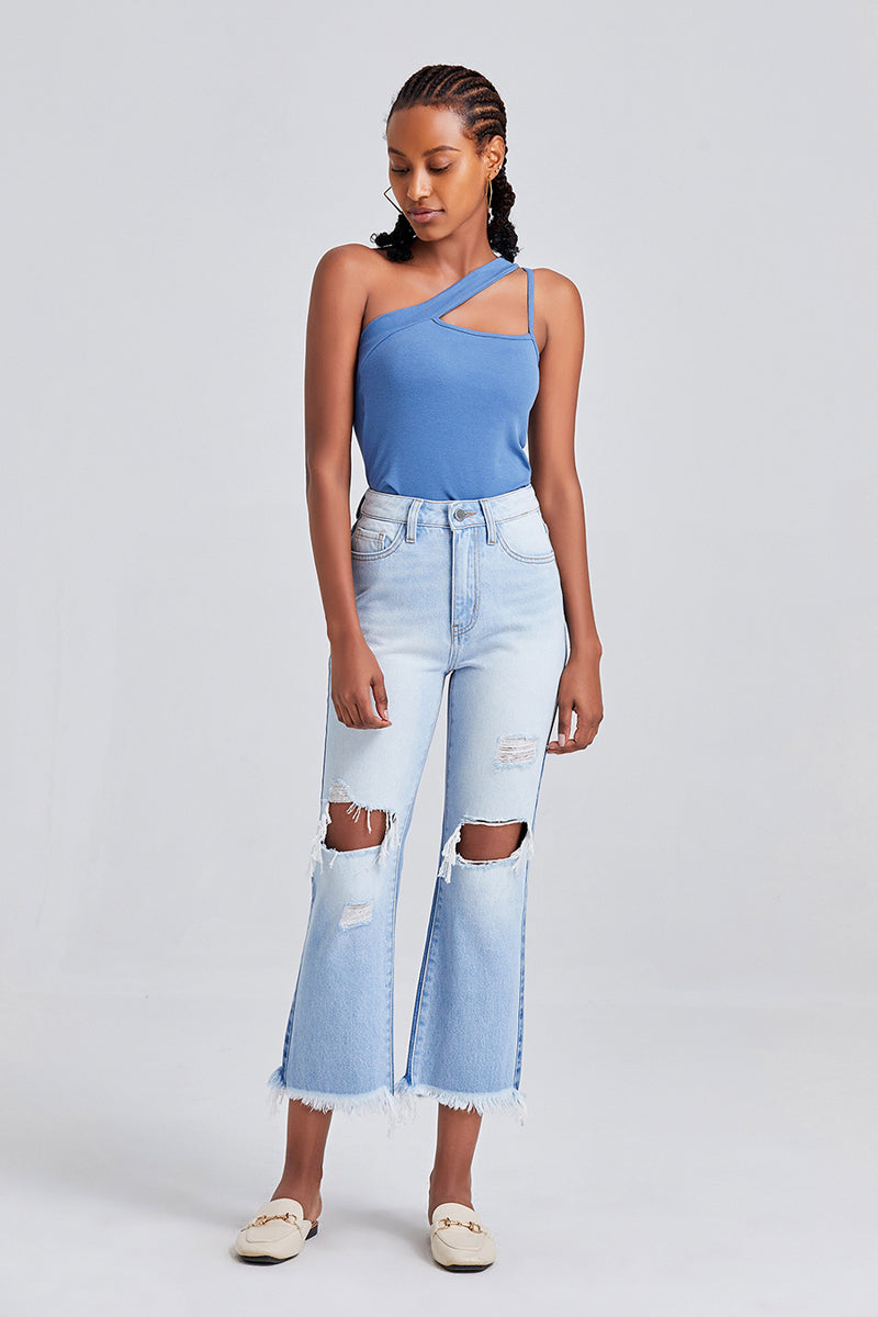 HIGH RISE STRAIGHT LEG JEANS BYT5120