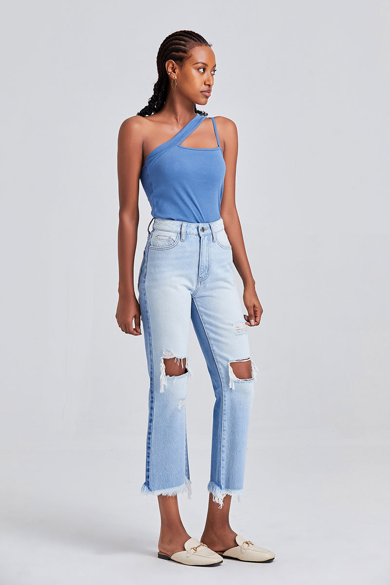 HIGH RISE STRAIGHT LEG JEANS BYT5120