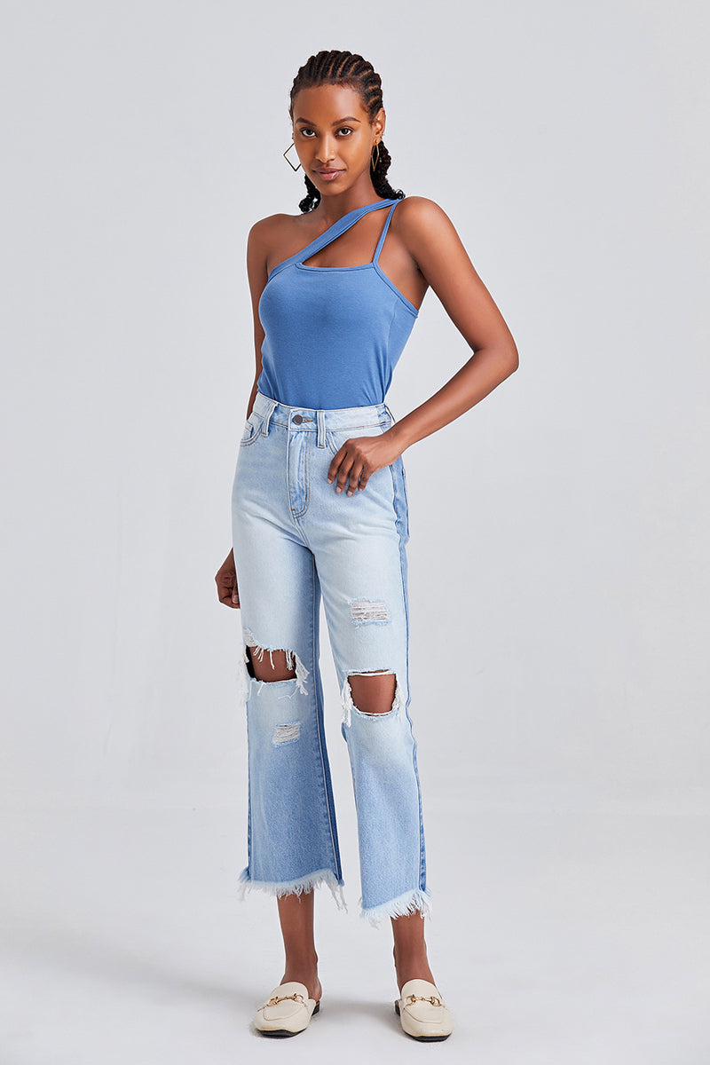 HIGH RISE STRAIGHT LEG JEANS BYT5120