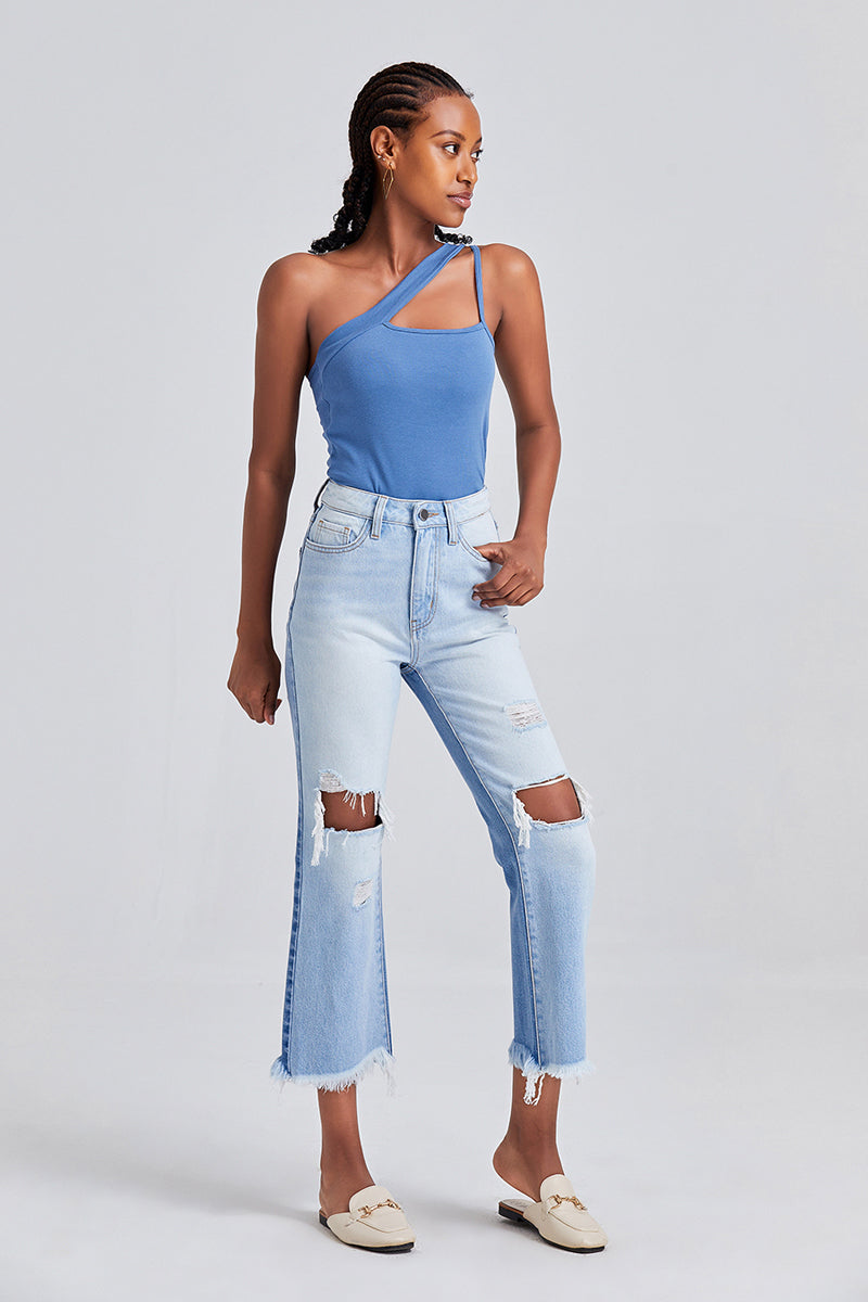 HIGH RISE STRAIGHT LEG JEANS BYT5120