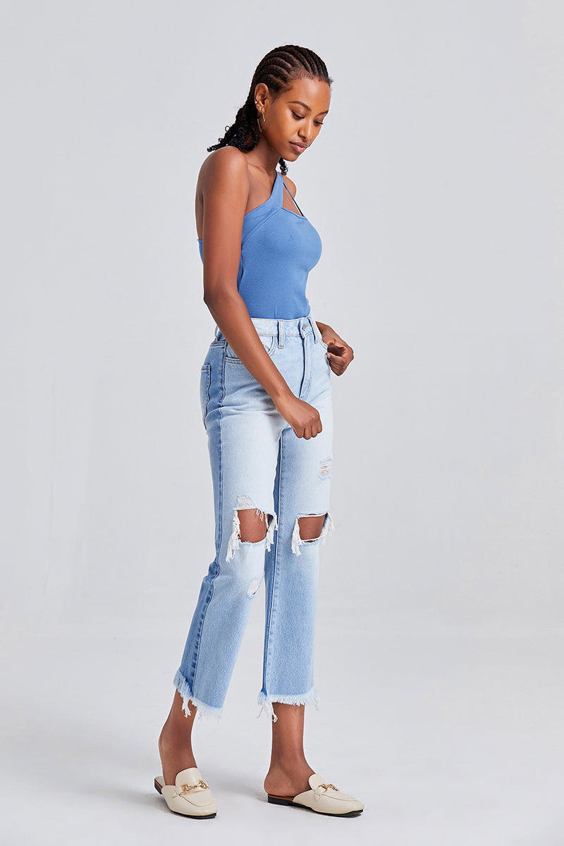 HIGH RISE STRAIGHT LEG JEANS BYT5120