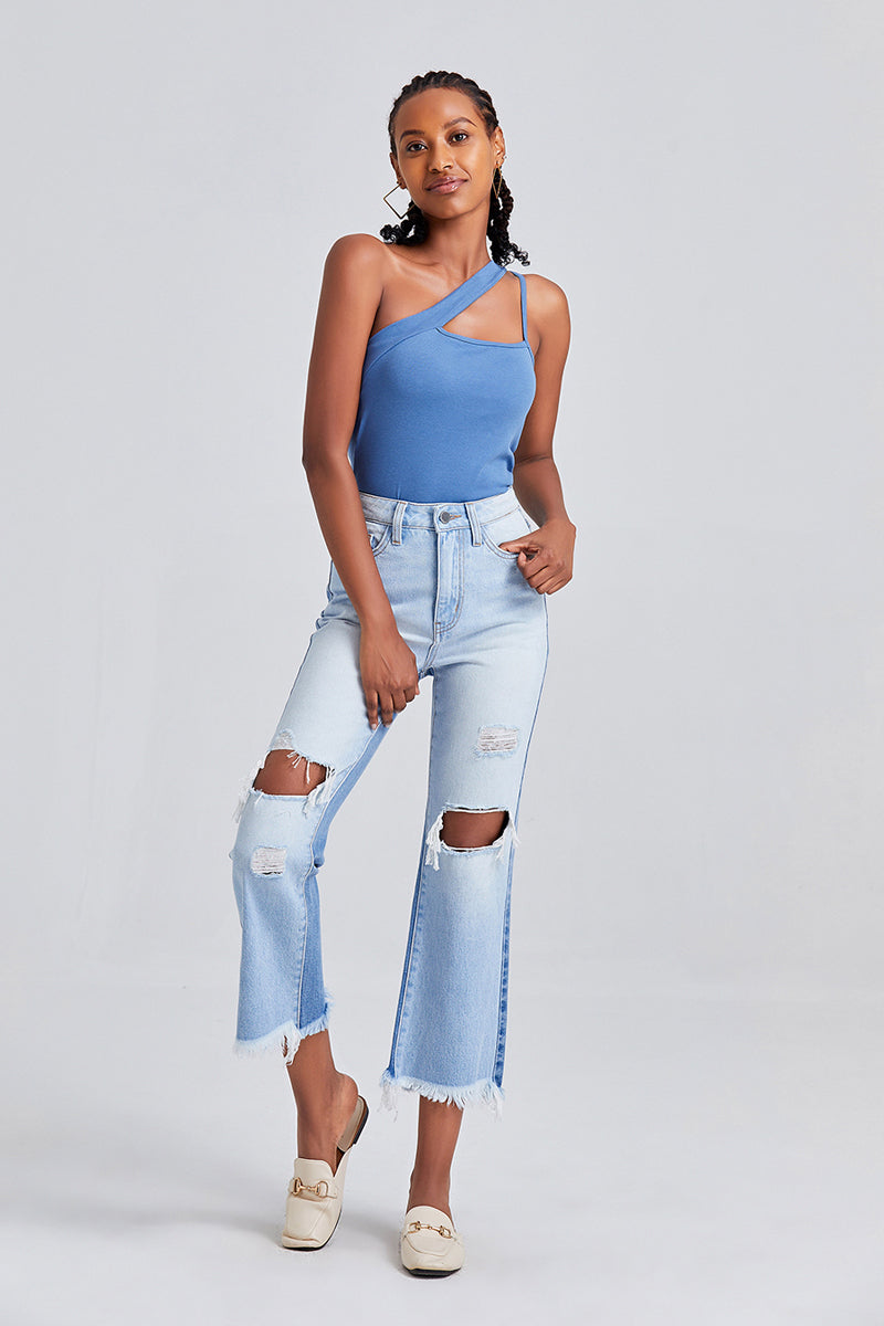 HIGH RISE STRAIGHT LEG JEANS BYT5120