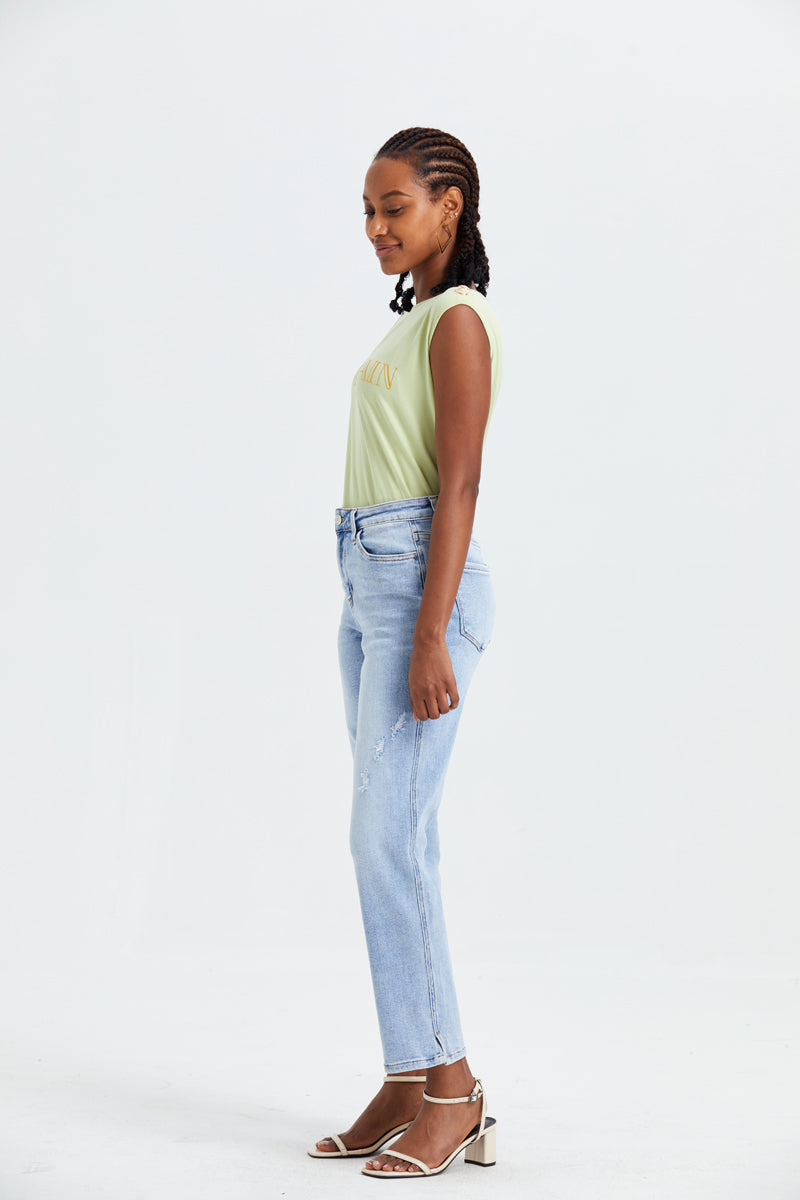 HIGH RISE STRAIGHT LEG JEANS BYT5016