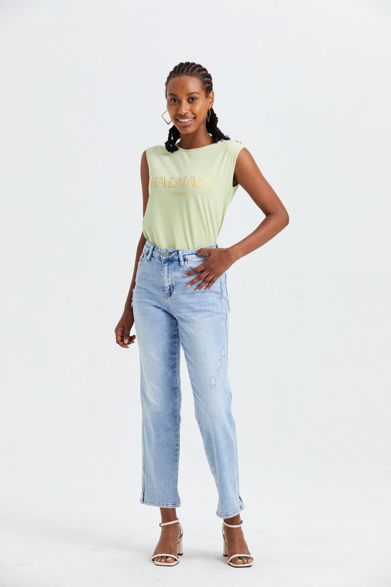 HIGH RISE STRAIGHT LEG JEANS BYT5016