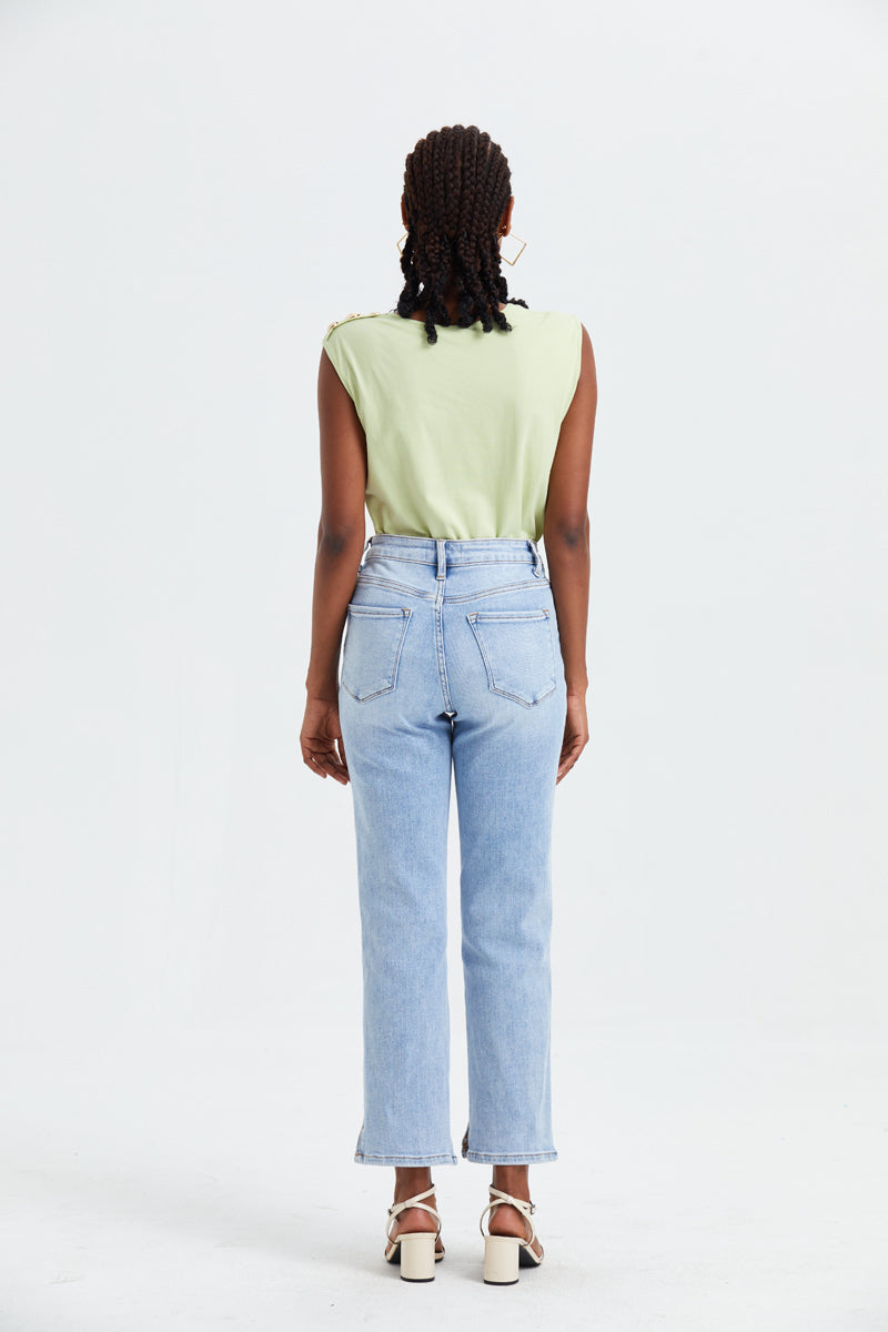 HIGH RISE STRAIGHT LEG JEANS BYT5016