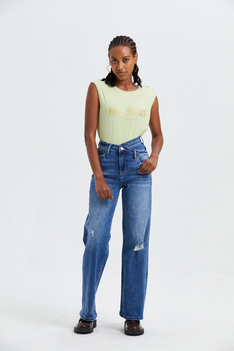 HIGH RISE WIDE LEG JEANS BYW8003