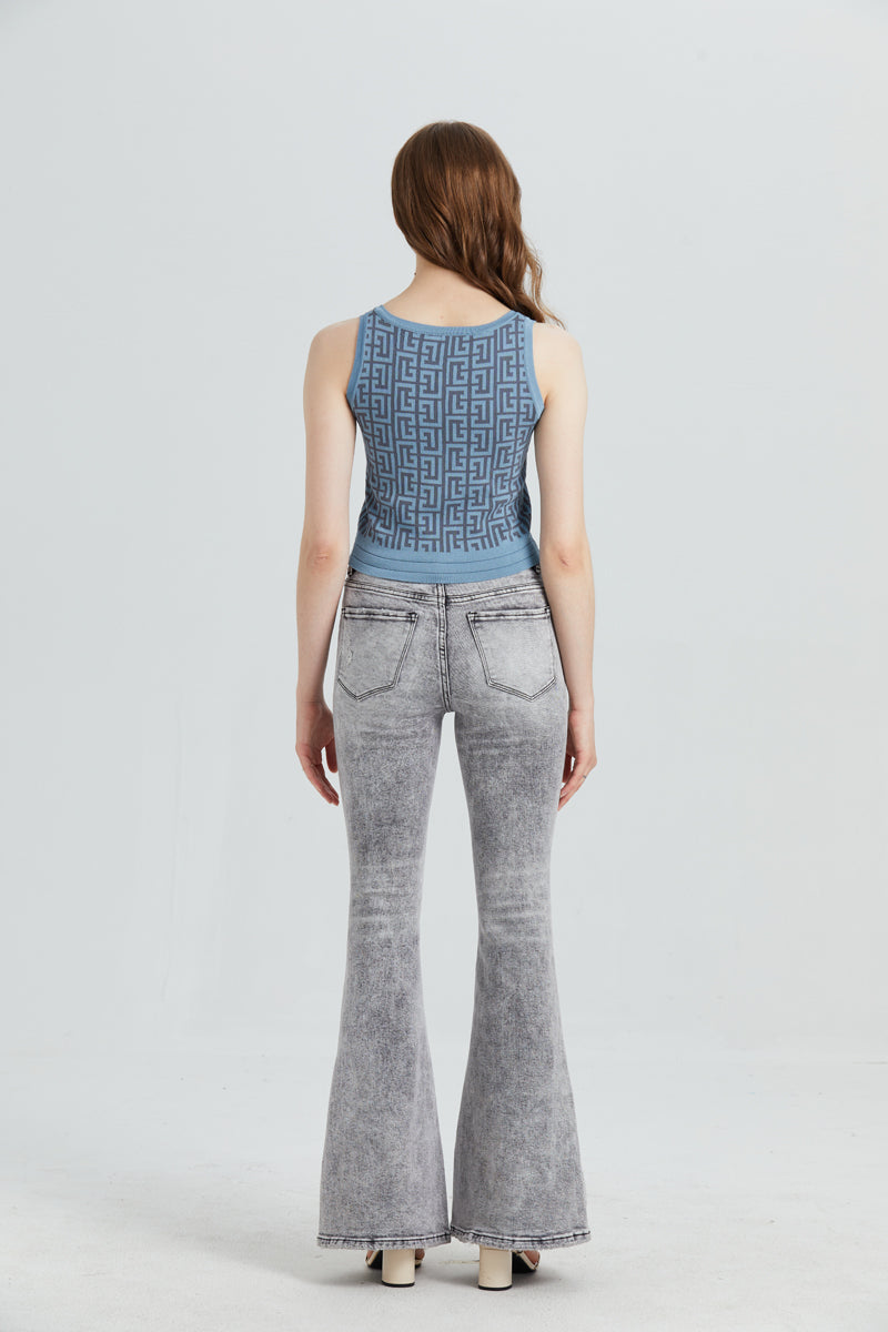 HIGH RISE FLARE JEANS BYF1030